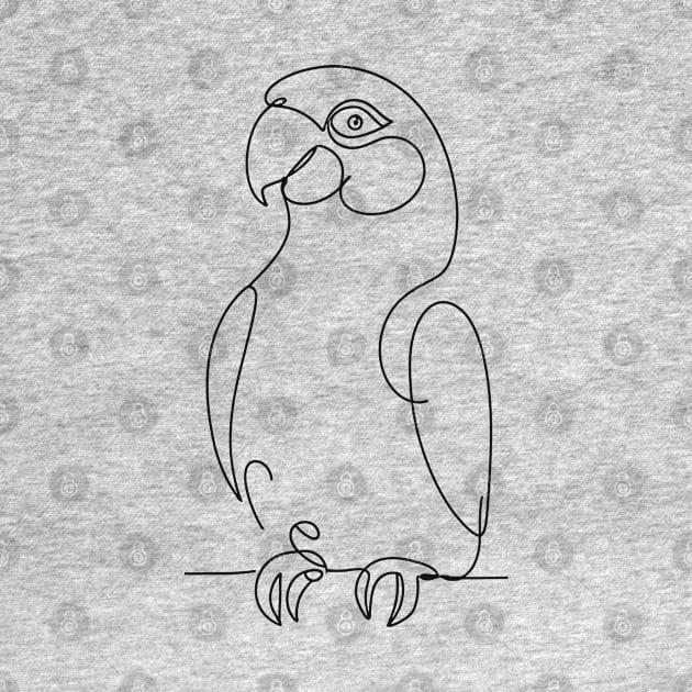 One Line Art Of Parrot by dannyook